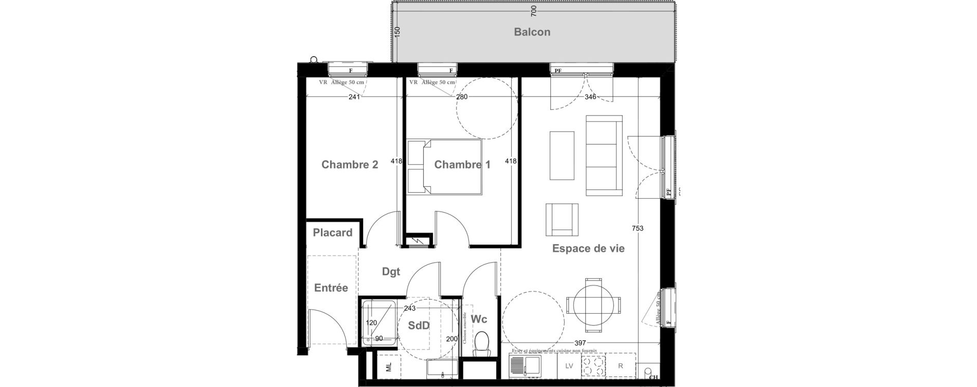 Appartement T3 de 62,48 m2 &agrave; Vernon Centre