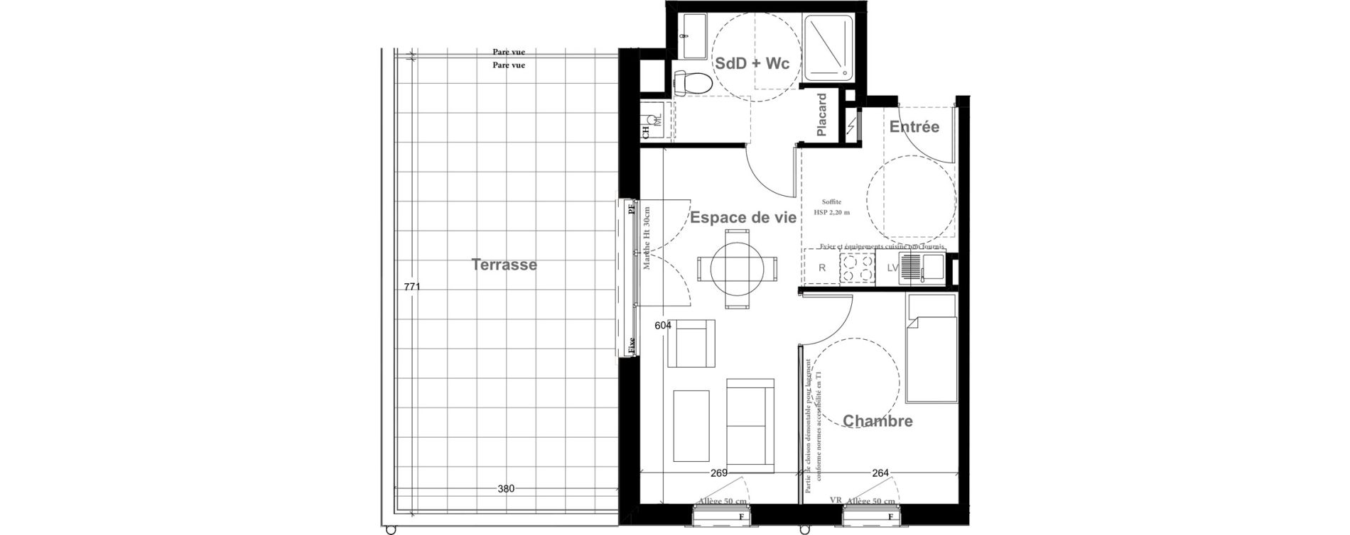 Appartement T2 de 40,01 m2 &agrave; Vernon Centre