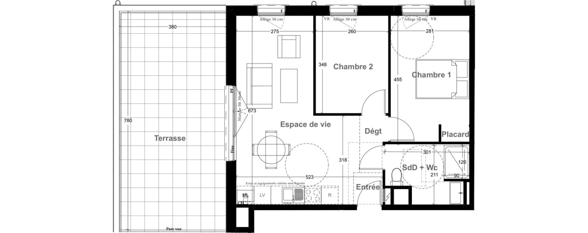 Appartement T3 de 53,88 m2 &agrave; Vernon Centre