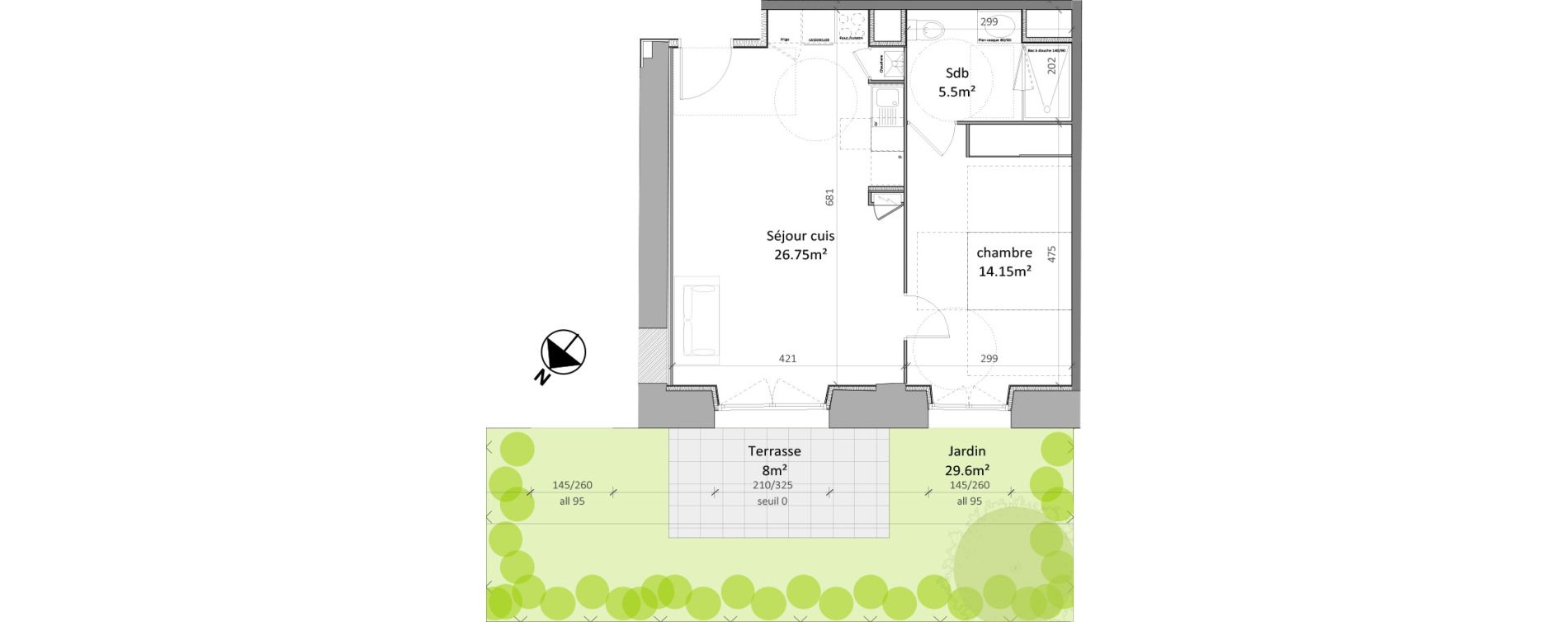 Appartement T2 de 46,40 m2 &agrave; Vernon Centre