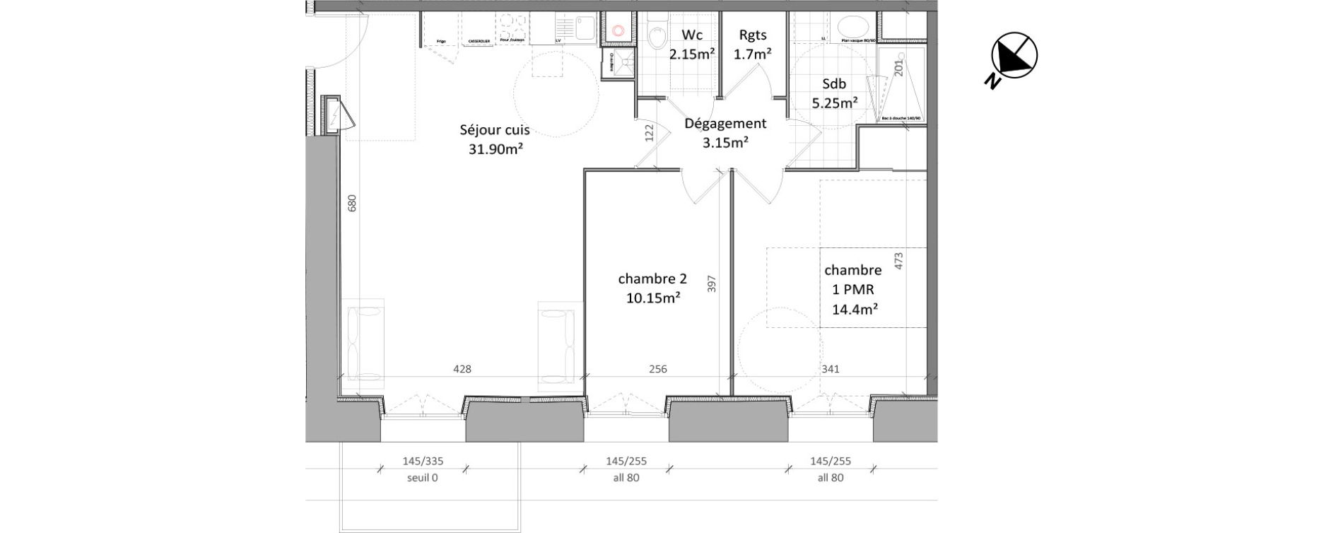 Appartement T3 de 68,70 m2 &agrave; Vernon Centre
