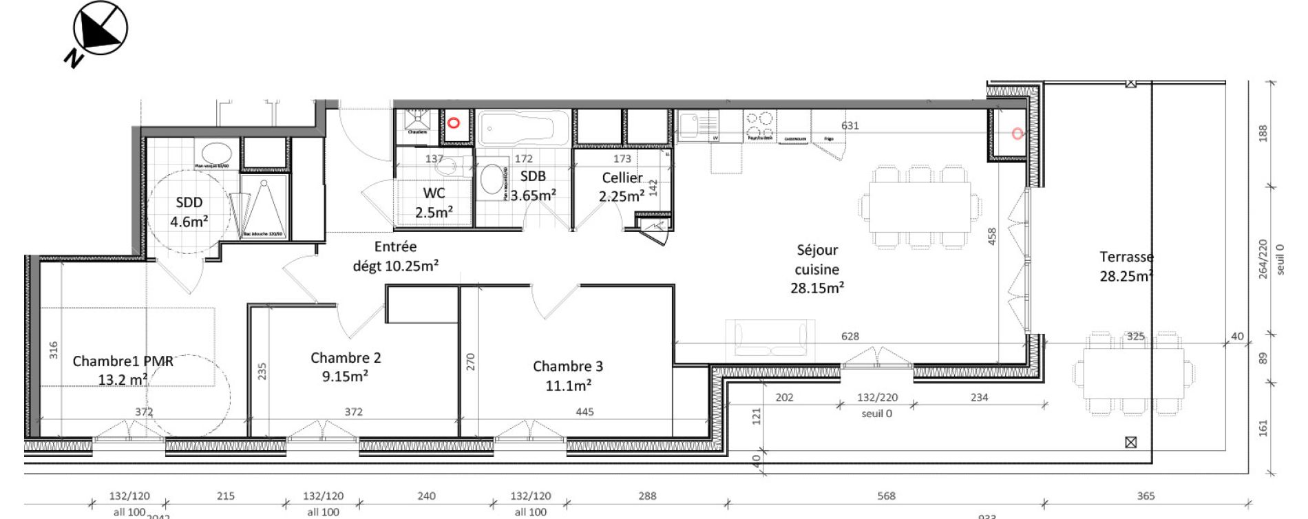 Appartement T4 de 84,70 m2 &agrave; Vernon Centre
