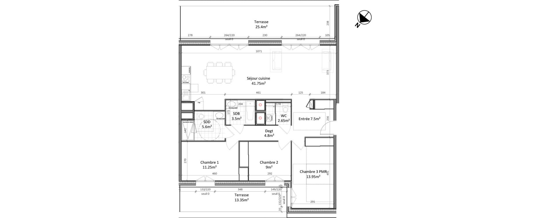 Appartement T4 de 100,00 m2 &agrave; Vernon Centre