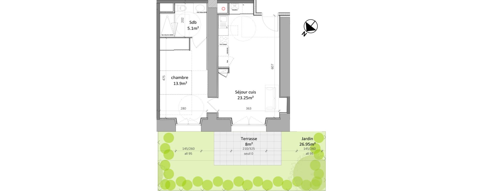 Appartement T2 de 42,25 m2 &agrave; Vernon Centre