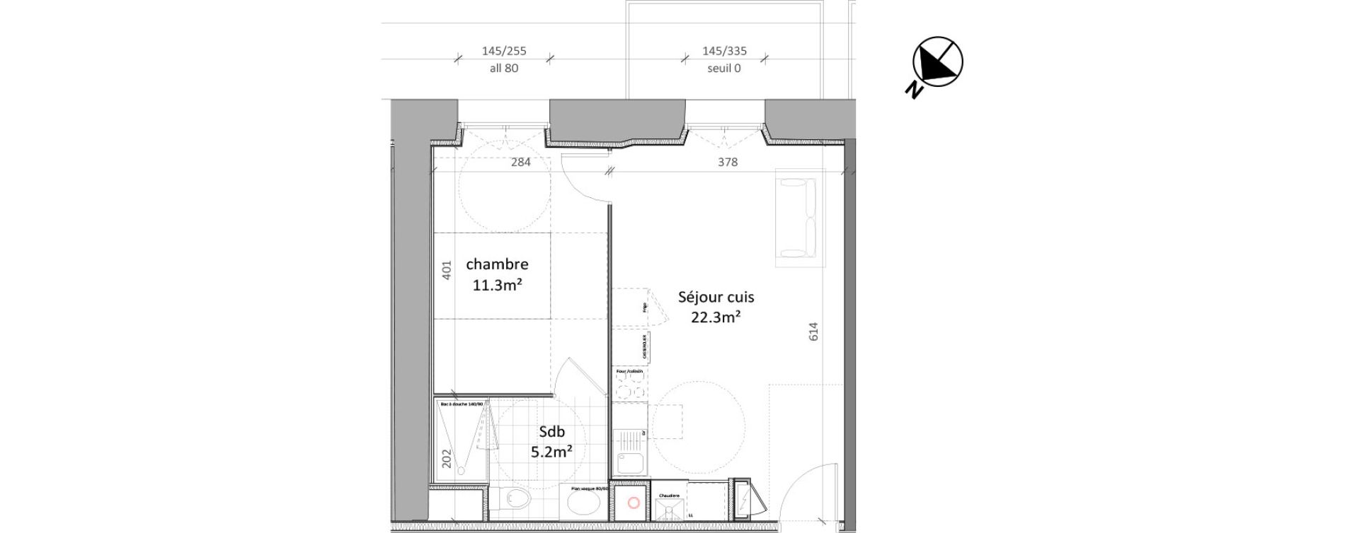 Appartement T2 de 38,80 m2 &agrave; Vernon Centre