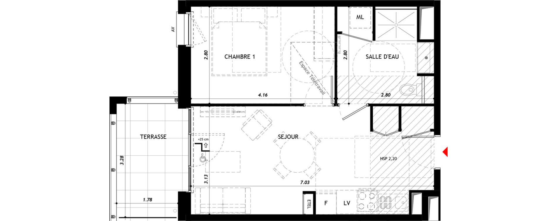 Appartement T2 de 40,04 m2 &agrave; Vernon Centre