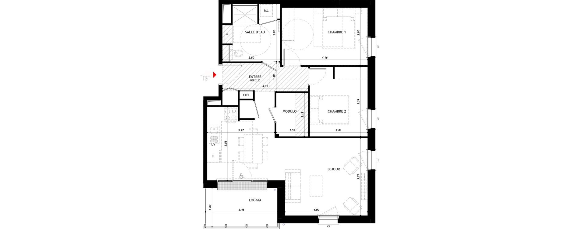 Appartement T3 de 66,35 m2 &agrave; Vernon Centre