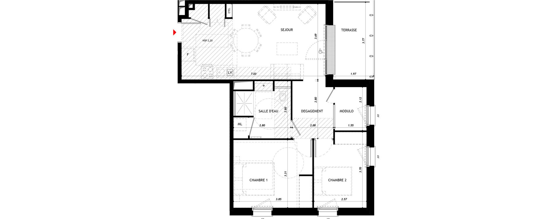 Appartement T3 de 63,26 m2 &agrave; Vernon Centre