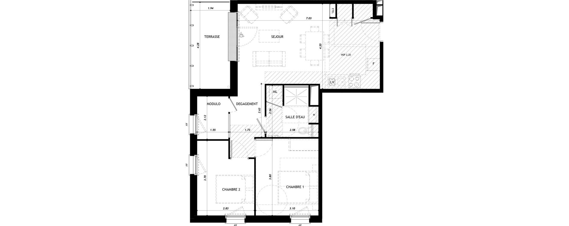 Appartement T3 de 63,82 m2 &agrave; Vernon Centre