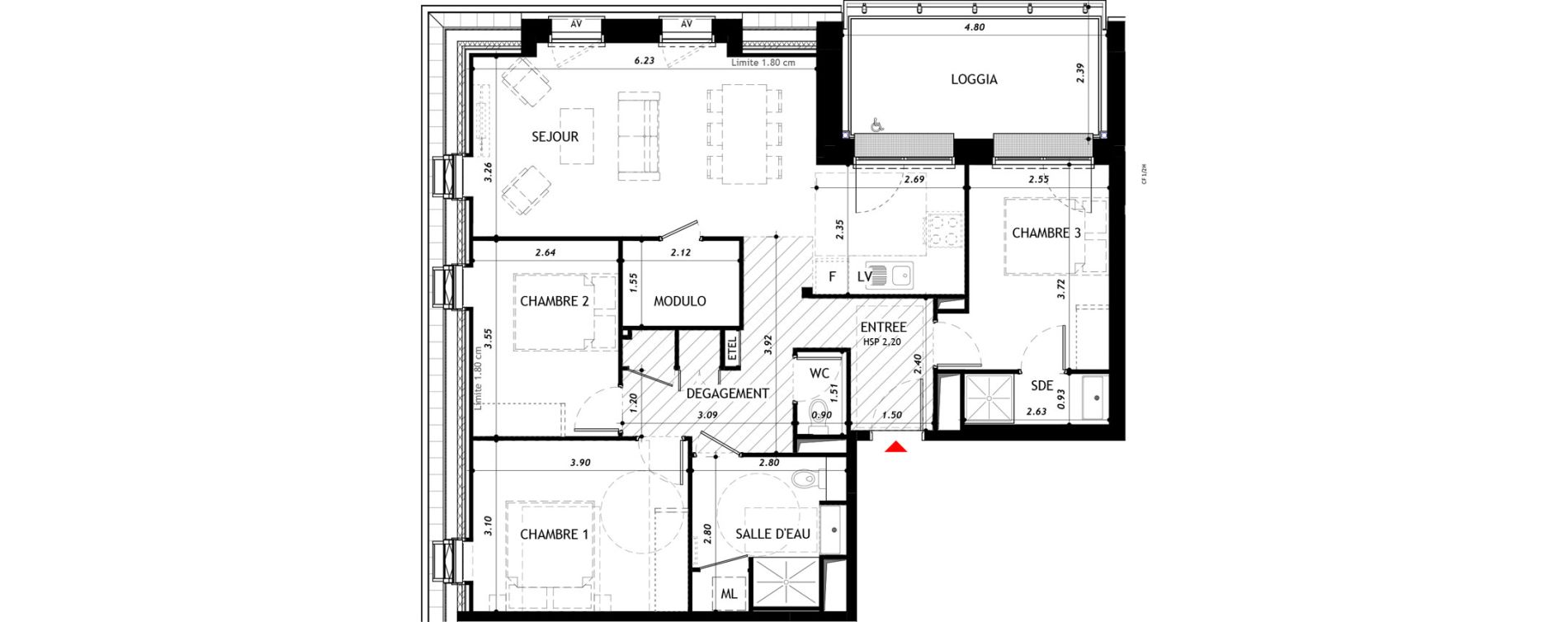 Appartement T4 de 85,86 m2 &agrave; Vernon Centre