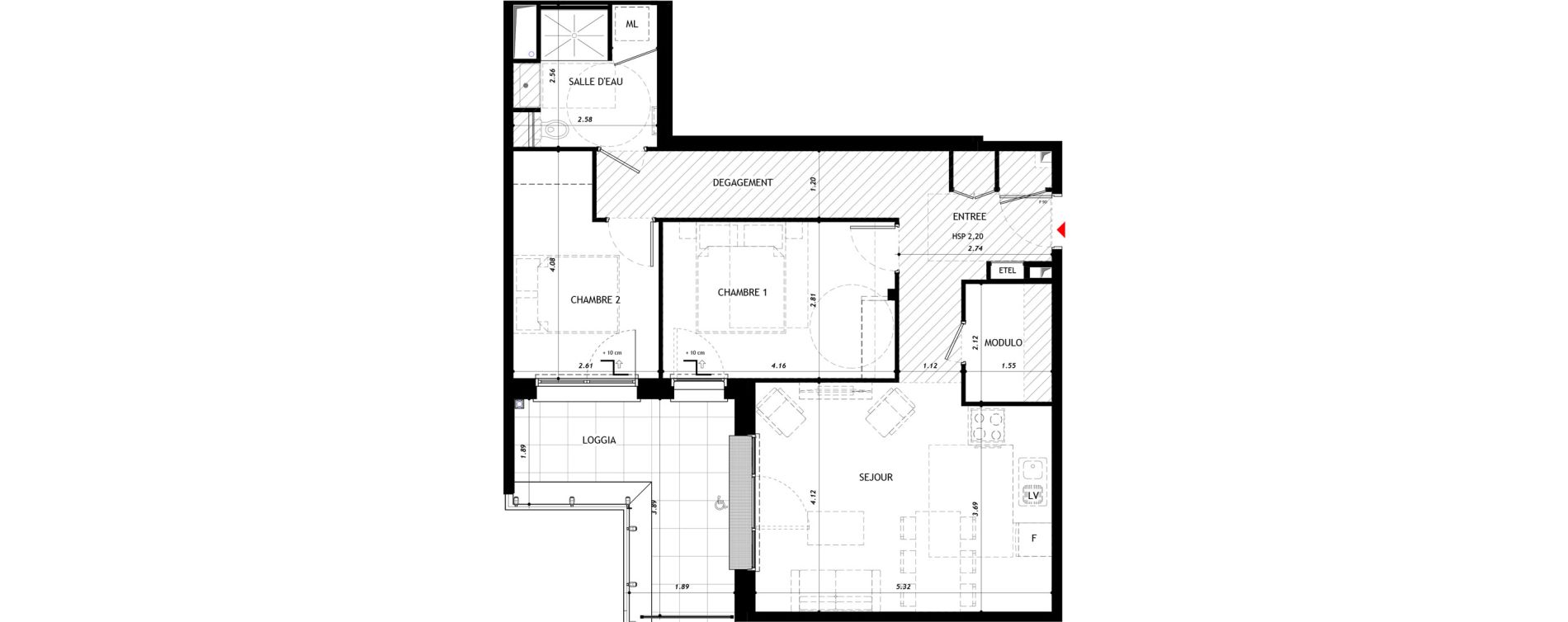 Appartement T3 de 65,55 m2 &agrave; Vernon Centre