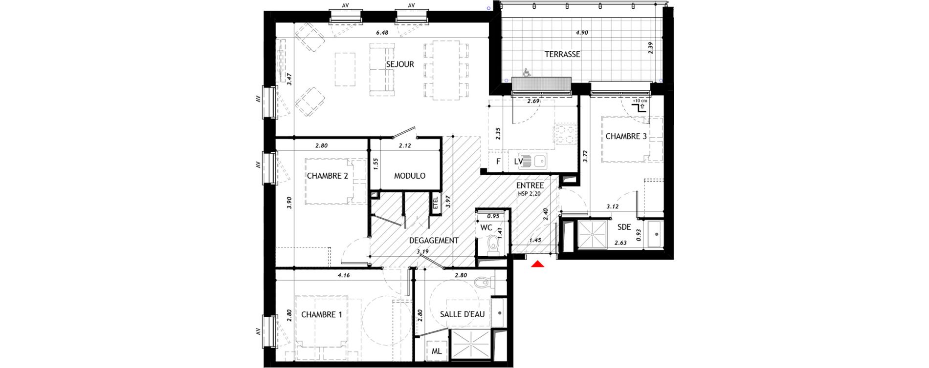 Appartement T4 de 89,05 m2 &agrave; Vernon Centre