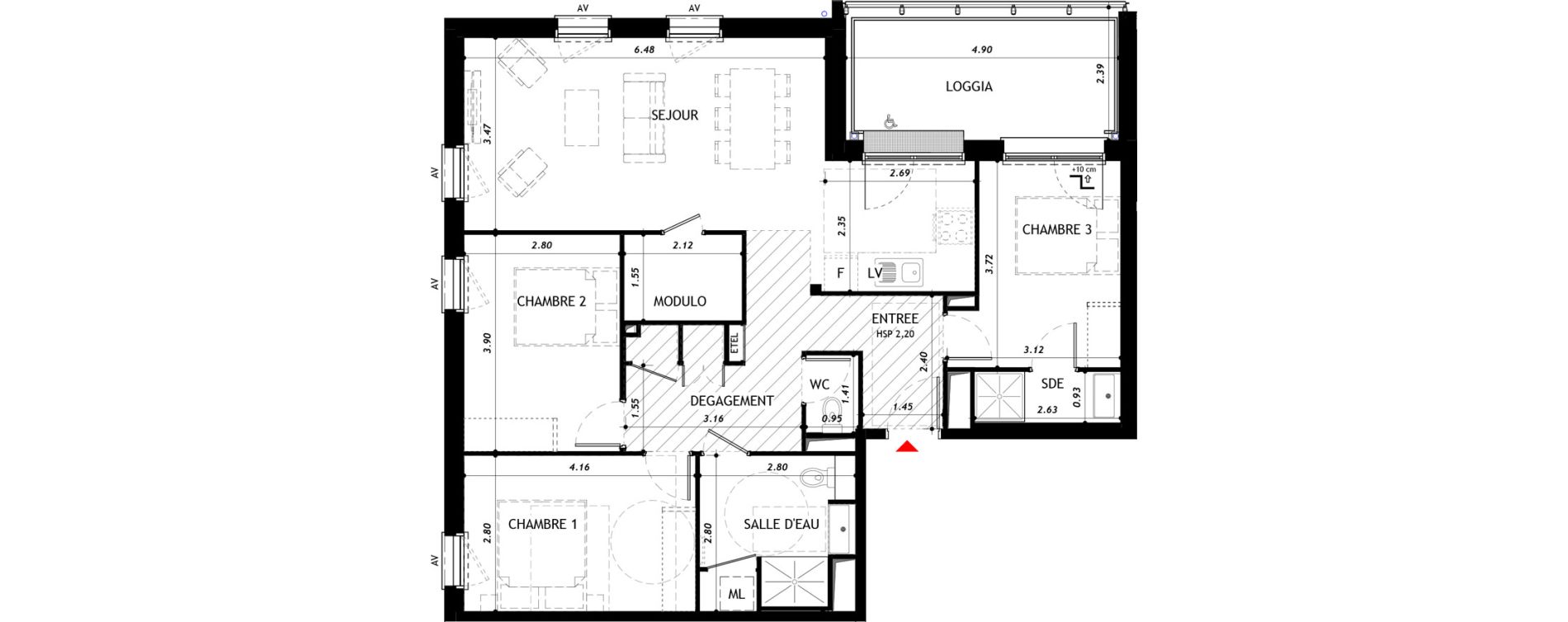 Appartement T4 de 89,08 m2 &agrave; Vernon Centre