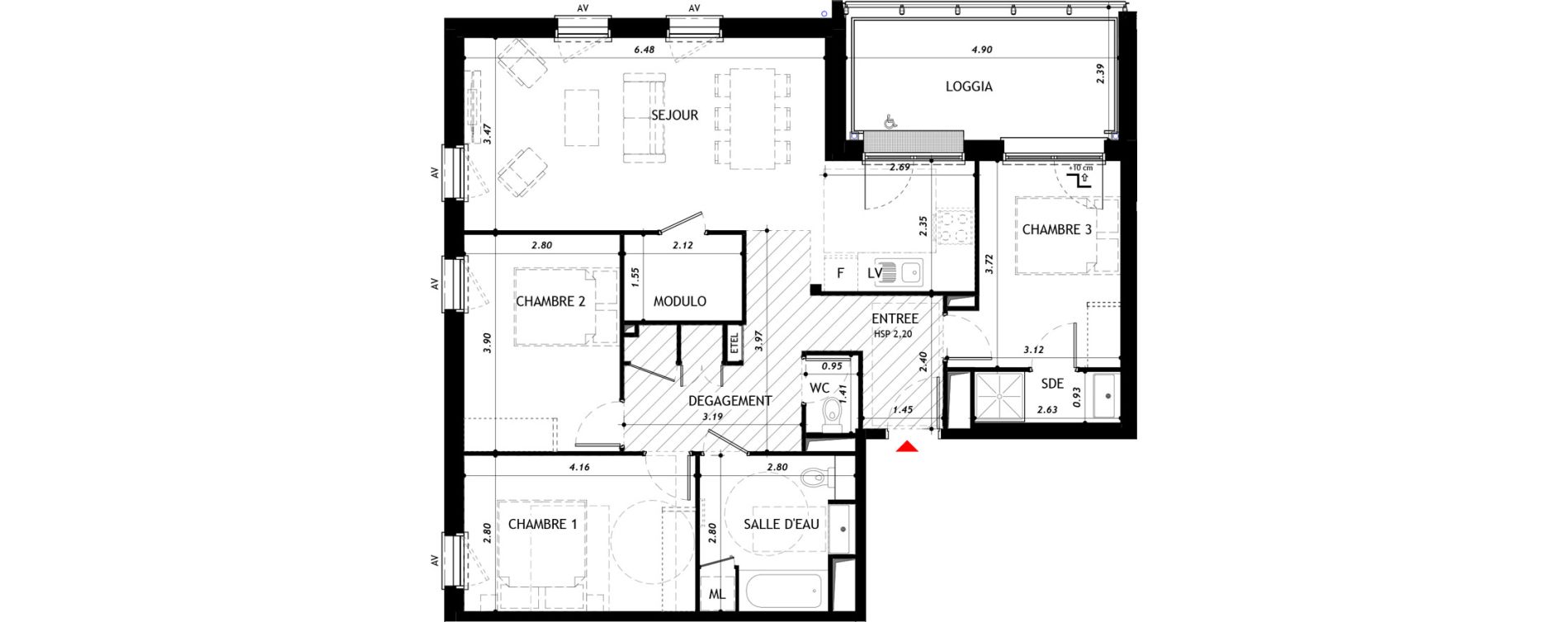 Appartement T4 de 89,08 m2 &agrave; Vernon Centre