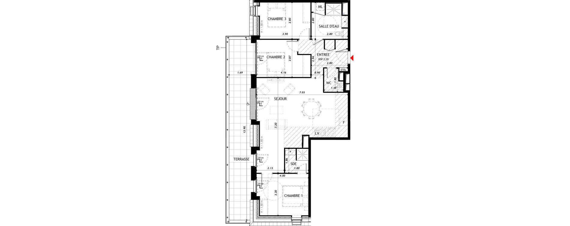 Appartement T4 de 90,64 m2 &agrave; Vernon Centre