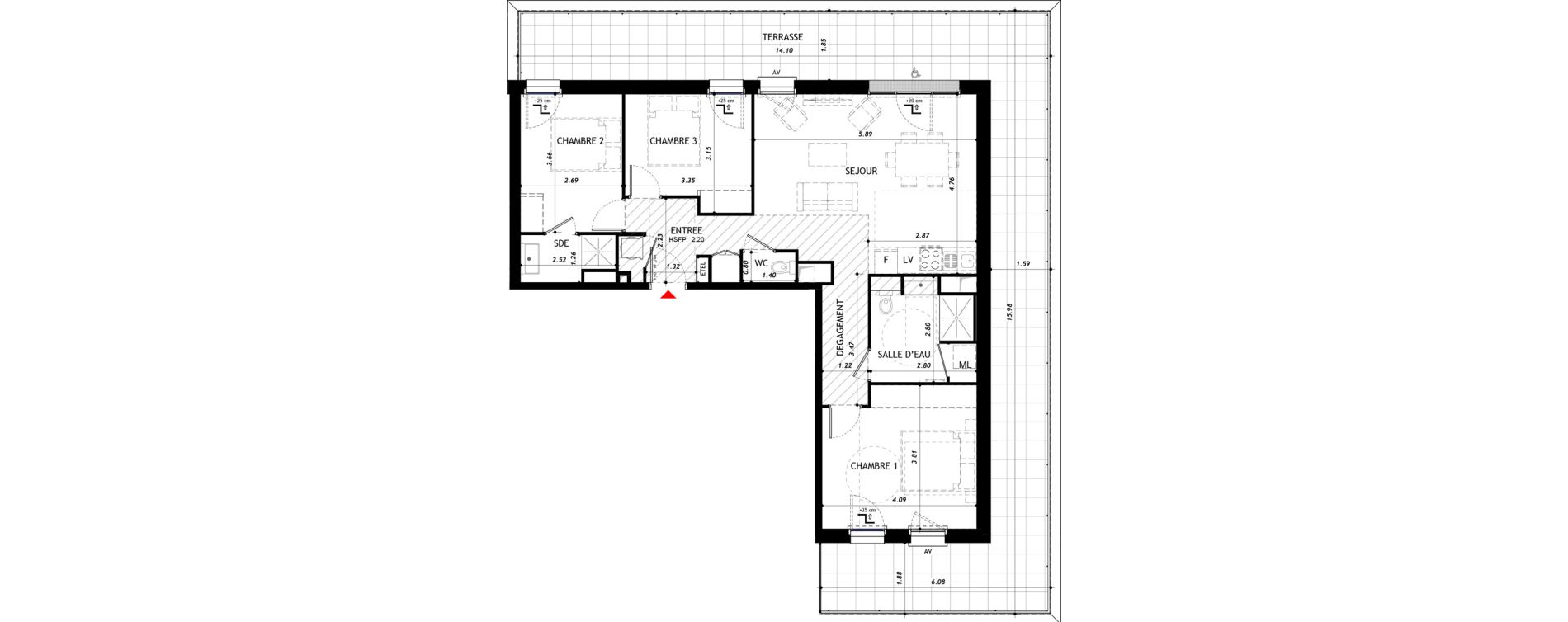 Appartement T4 de 82,80 m2 &agrave; Vernon Centre