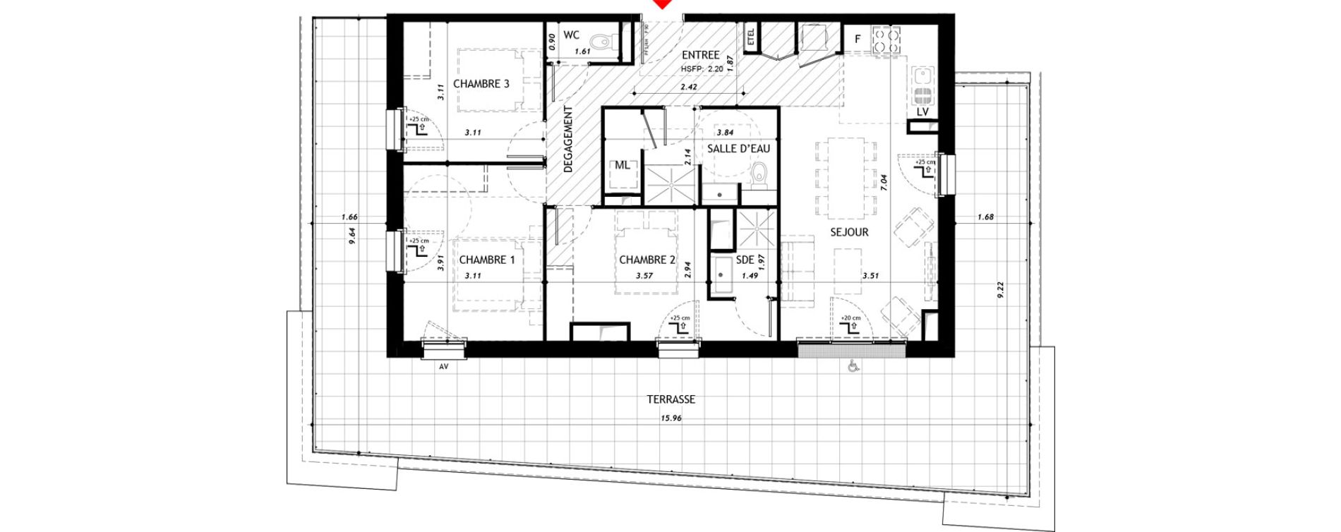 Appartement T4 de 79,24 m2 &agrave; Vernon Centre