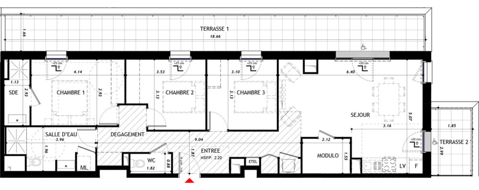 Appartement T4 de 87,45 m2 &agrave; Vernon Centre