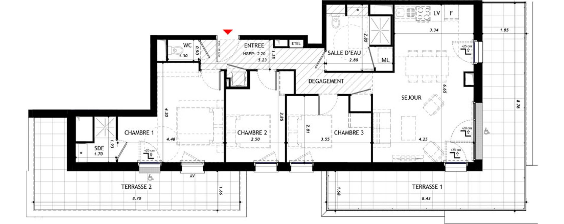 Appartement T4 de 79,20 m2 &agrave; Vernon Centre