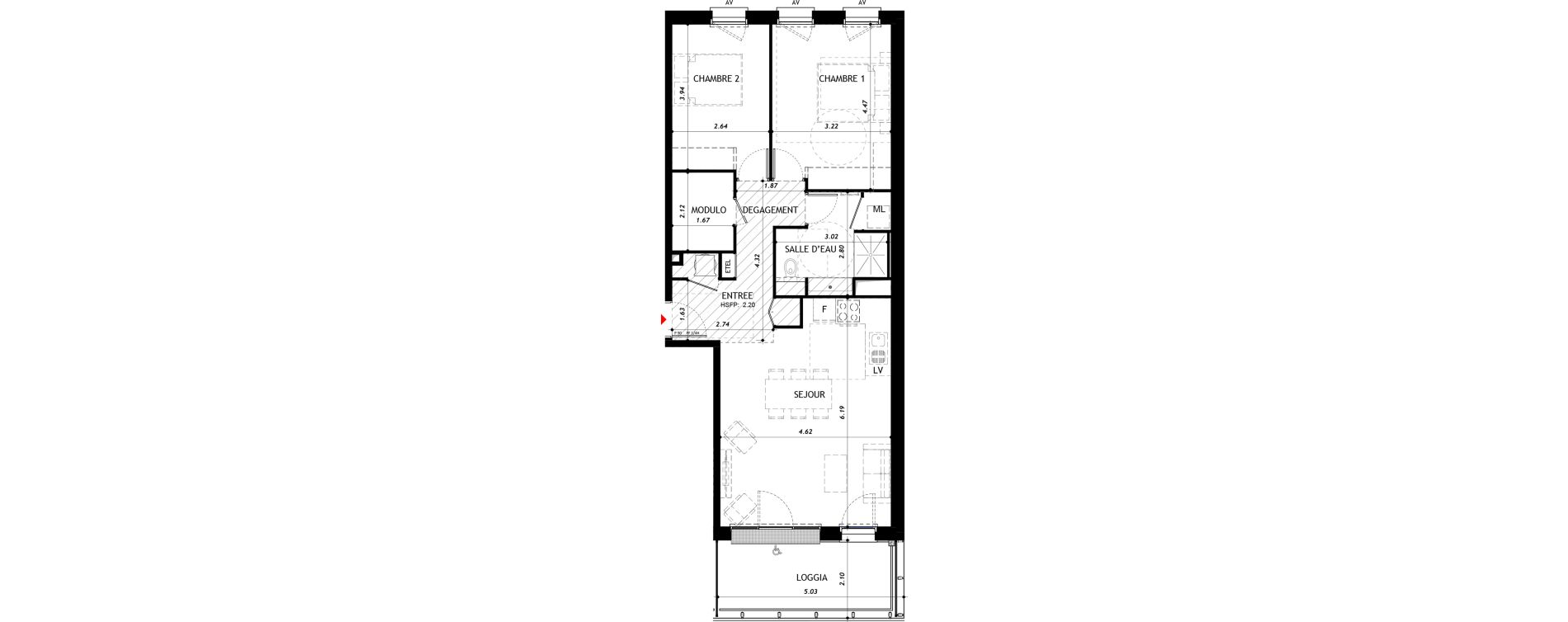 Appartement T3 de 71,18 m2 &agrave; Vernon Centre