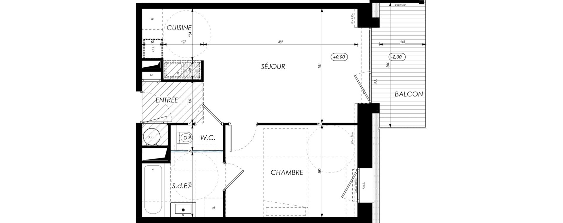 Appartement T2 de 43,42 m2 &agrave; Agon-Coutainville Centre