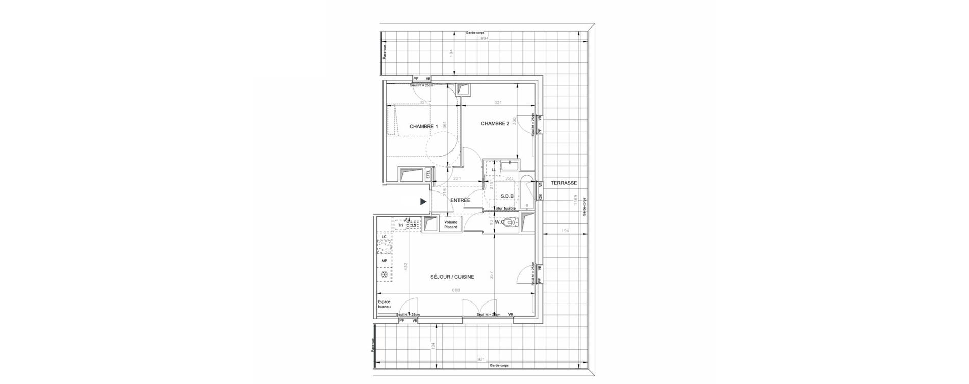 Appartement T3 de 60,87 m2 &agrave; Barneville-Carteret Centre