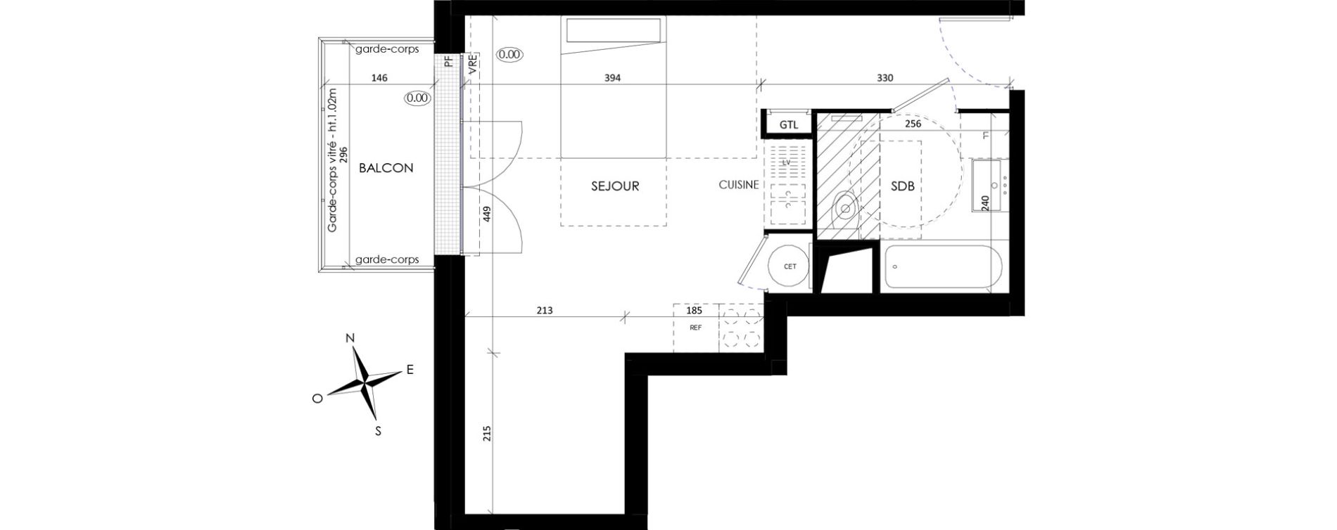 Appartement T1 de 33,40 m2 &agrave; Barneville-Carteret Centre