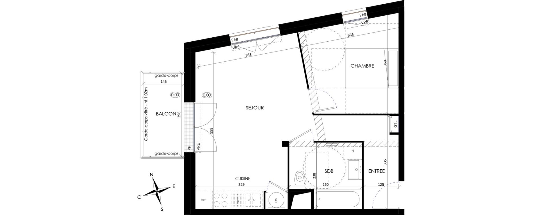 Appartement T2 de 43,90 m2 &agrave; Barneville-Carteret Centre