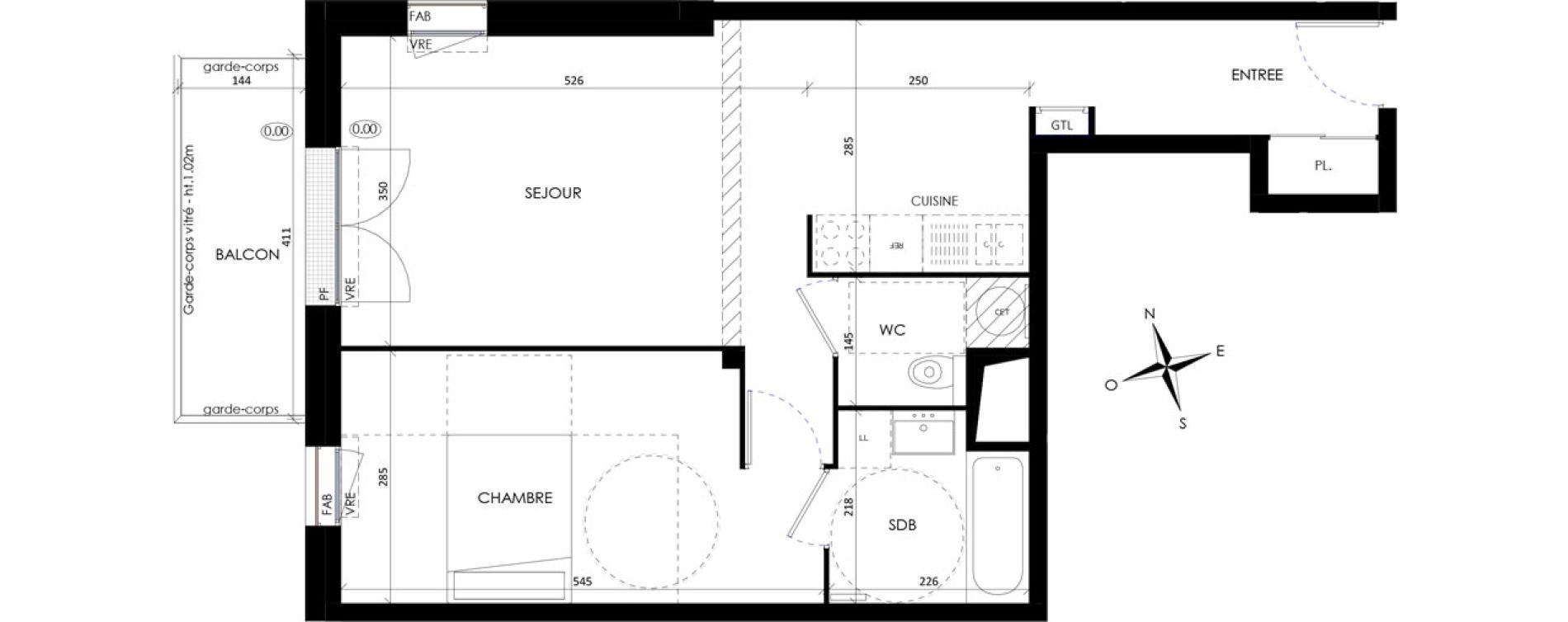 Appartement T2 de 54,40 m2 &agrave; Barneville-Carteret Centre