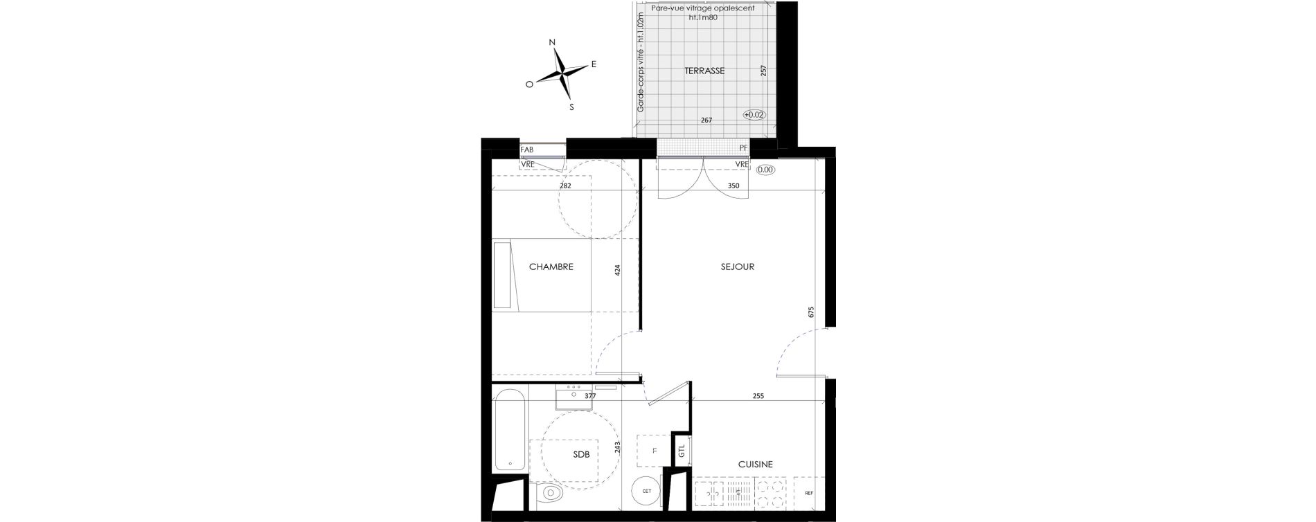 Appartement T2 de 41,10 m2 &agrave; Barneville-Carteret Centre