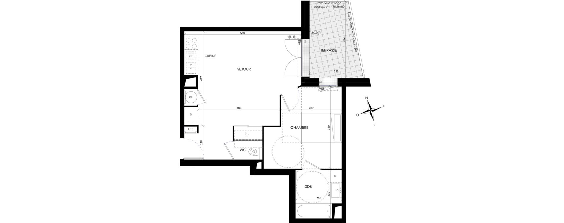 Appartement T2 de 45,20 m2 &agrave; Barneville-Carteret Centre