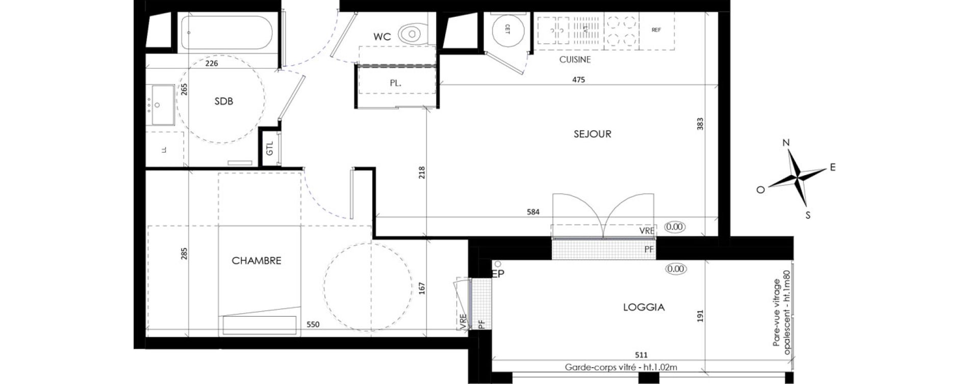 Appartement T2 de 45,20 m2 &agrave; Barneville-Carteret Centre