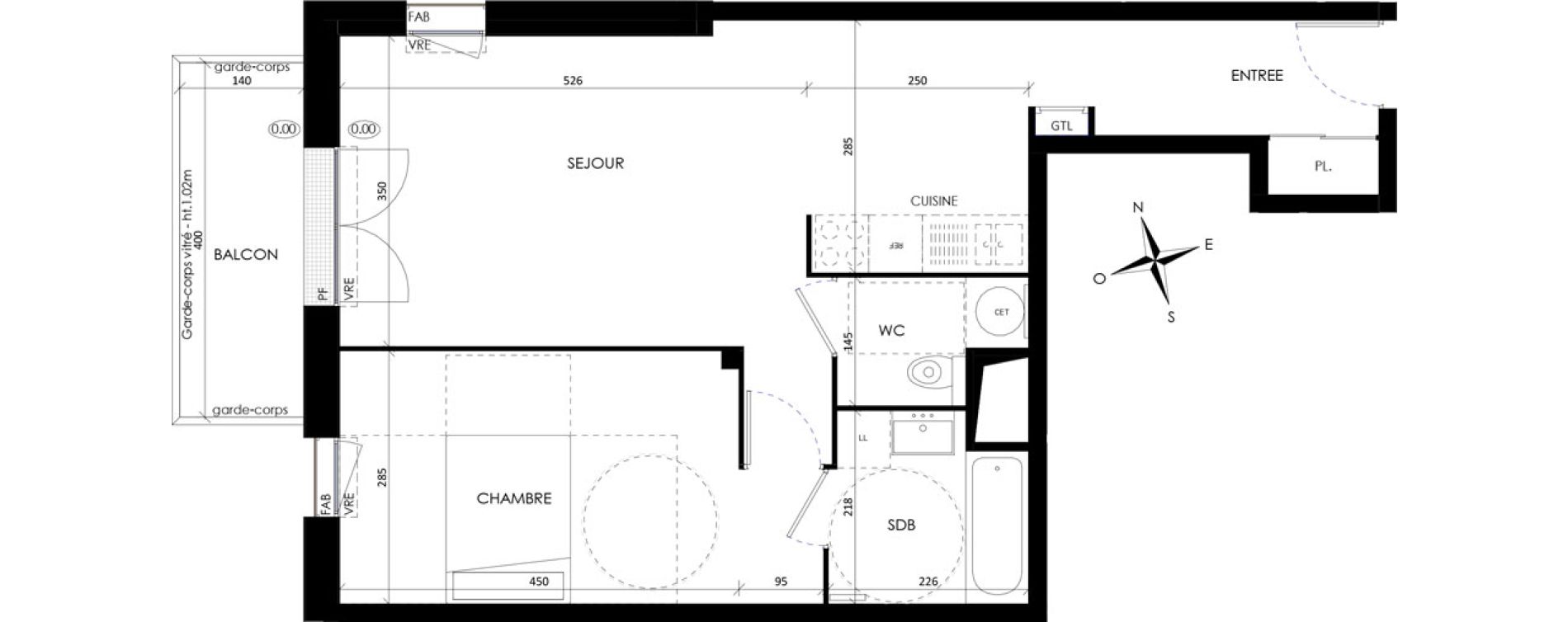 Appartement T2 de 54,40 m2 &agrave; Barneville-Carteret Centre