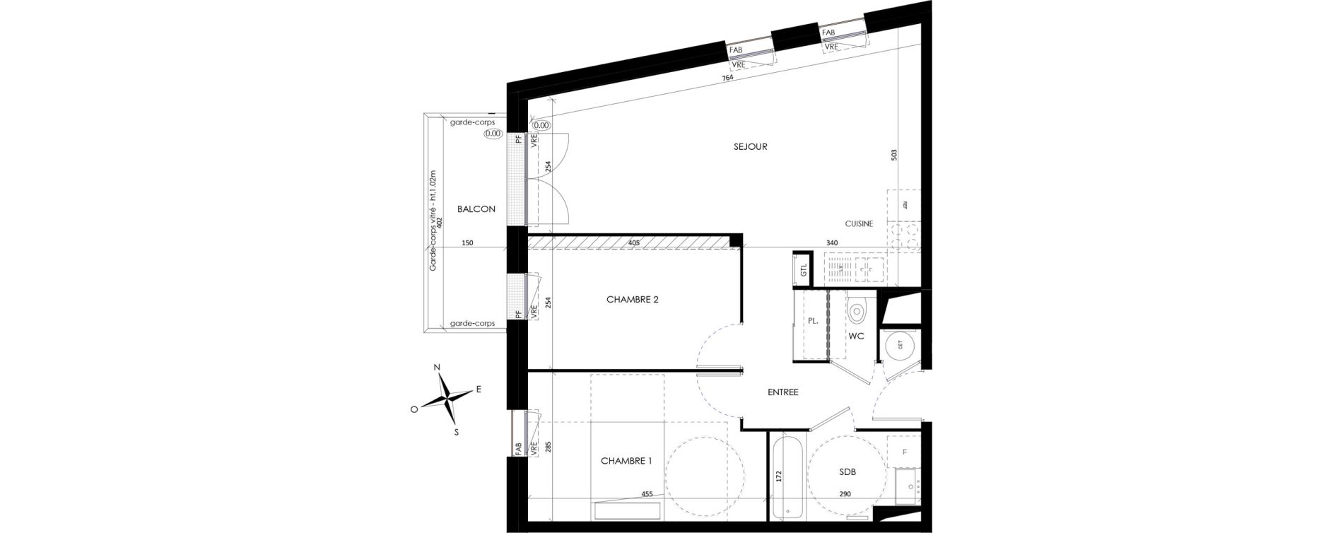 Appartement T3 de 63,40 m2 &agrave; Barneville-Carteret Centre
