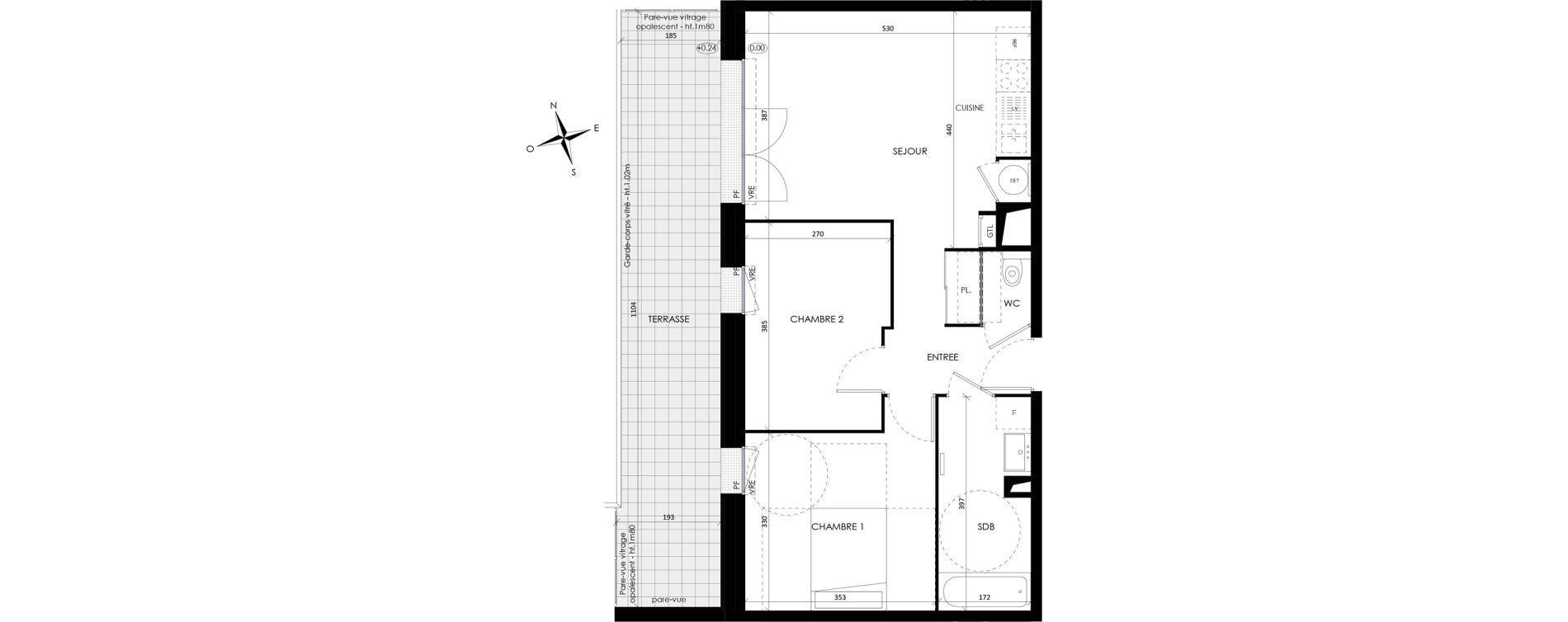 Appartement T3 de 56,40 m2 &agrave; Barneville-Carteret Centre