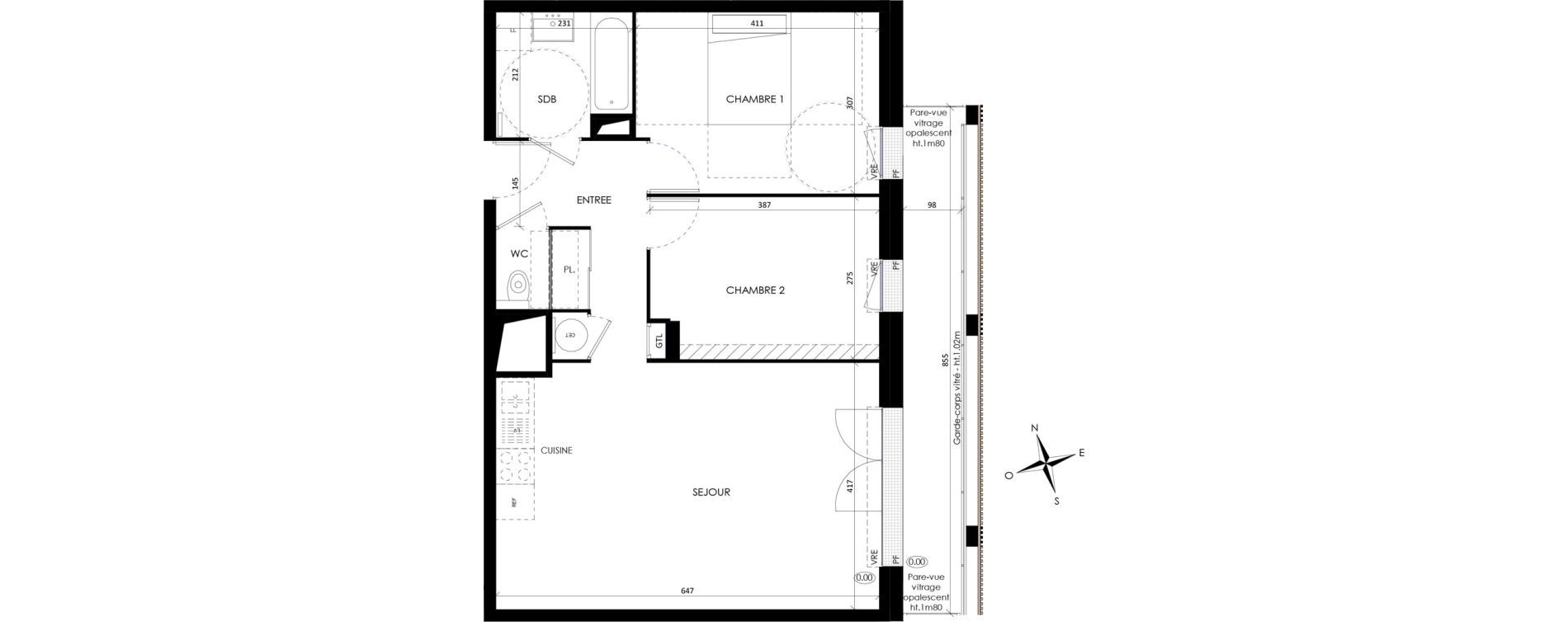 Appartement T3 de 62,50 m2 &agrave; Barneville-Carteret Centre