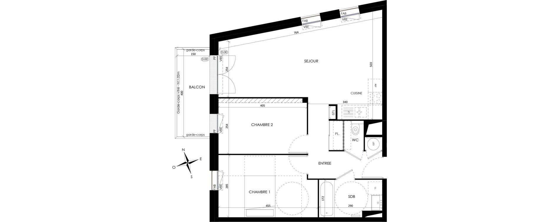 Appartement T3 de 63,40 m2 &agrave; Barneville-Carteret Centre