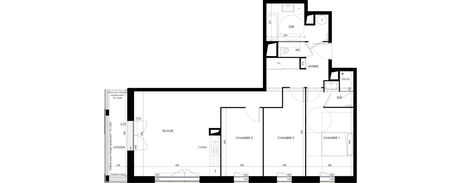 Appartement T4 de 84,30 m2 &agrave; Barneville-Carteret Centre
