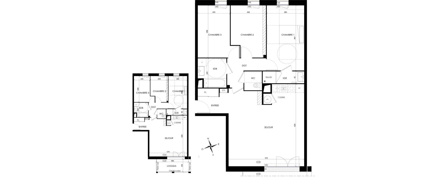 Appartement T4 de 86,70 m2 &agrave; Barneville-Carteret Centre