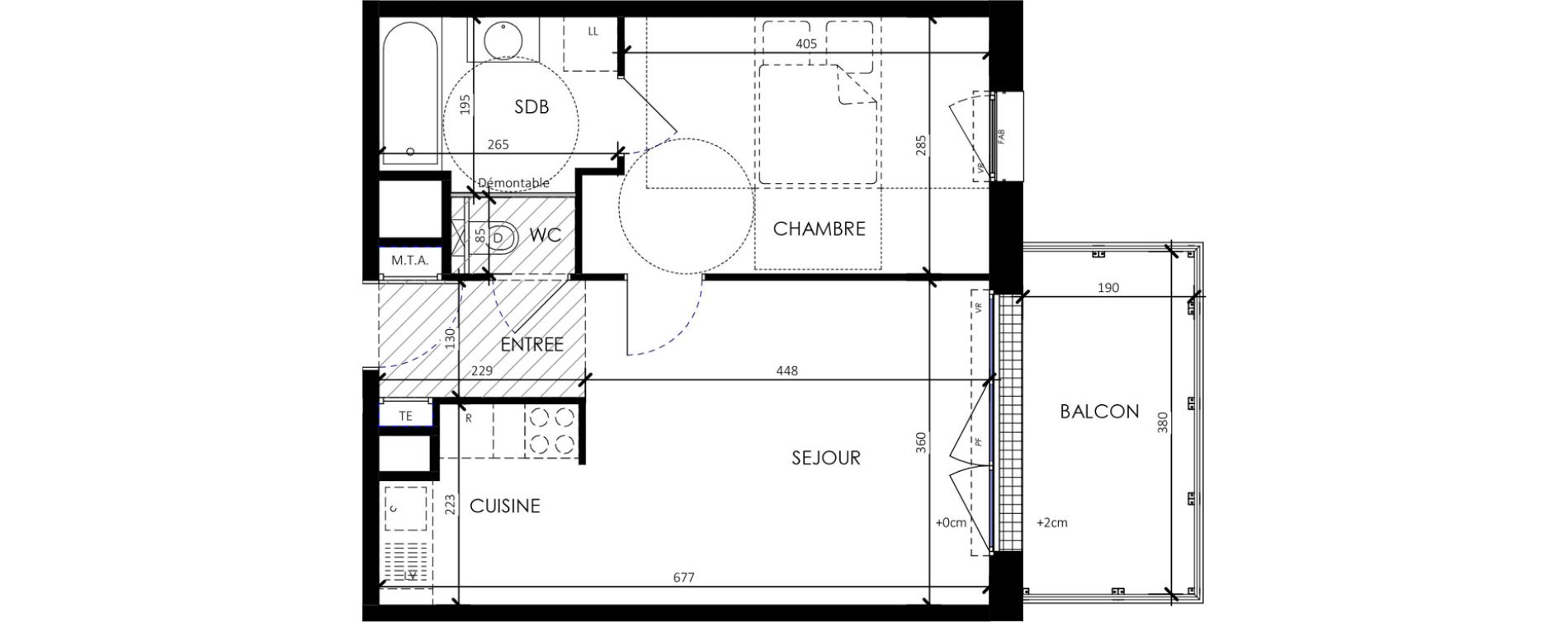 Appartement T2 de 41,68 m2 &agrave; Barneville-Carteret Centre