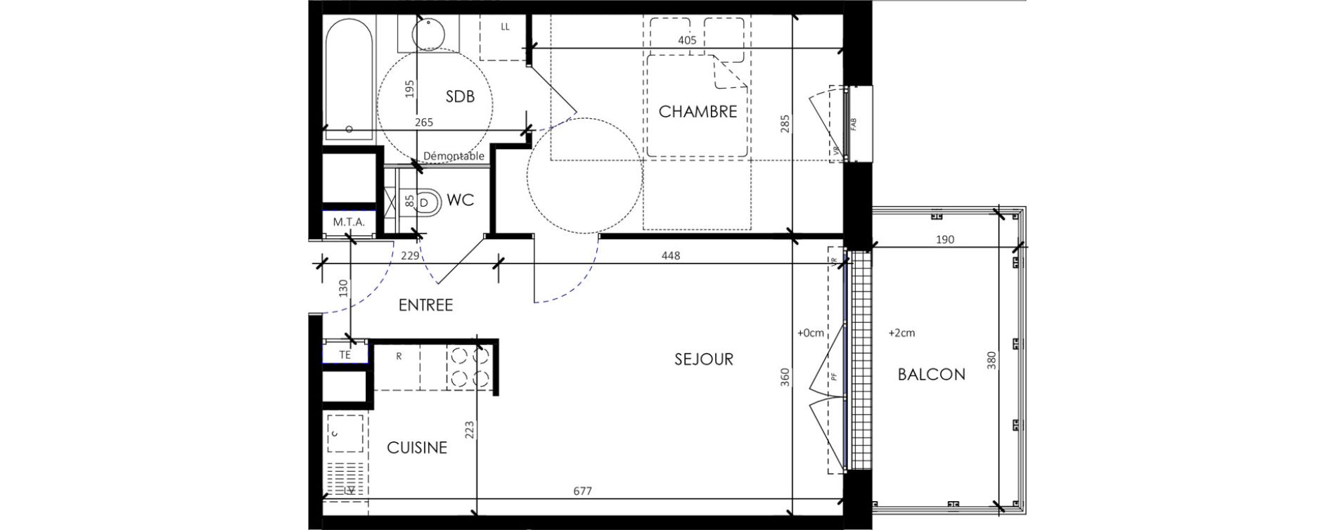 Appartement T2 de 41,68 m2 &agrave; Barneville-Carteret Centre