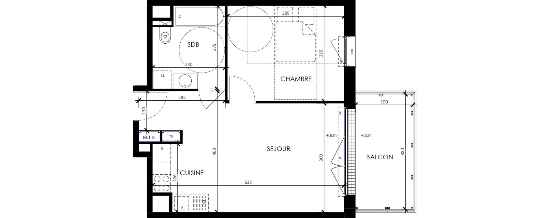 Appartement T2 de 41,69 m2 &agrave; Barneville-Carteret Centre