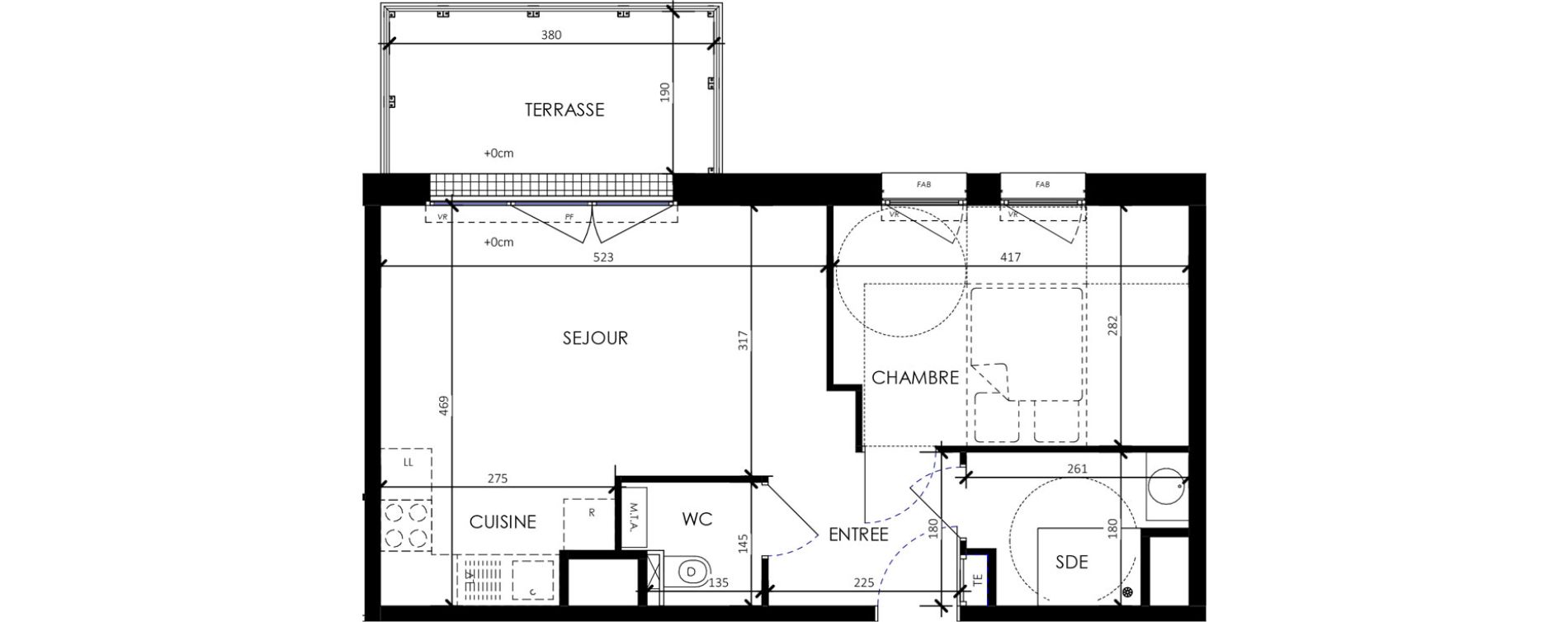 Appartement T2 de 42,10 m2 &agrave; Barneville-Carteret Centre