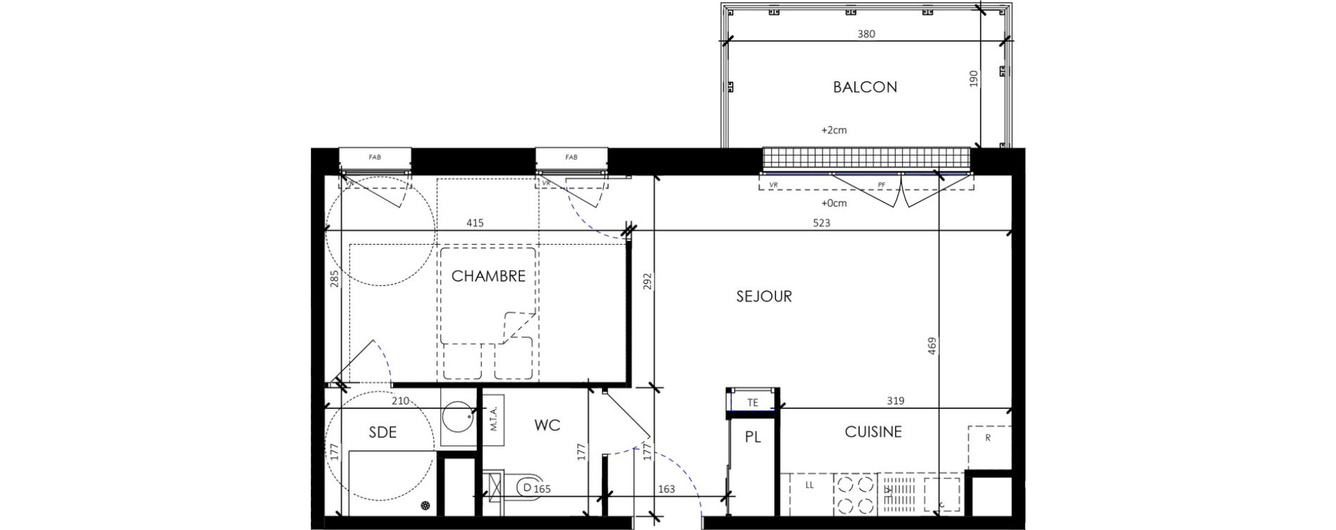 Appartement T2 de 42,26 m2 &agrave; Barneville-Carteret Centre