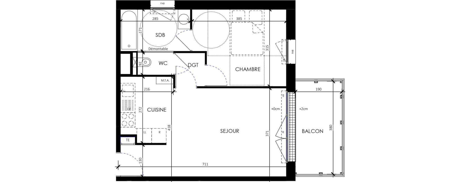 Appartement T2 de 44,30 m2 &agrave; Barneville-Carteret Centre