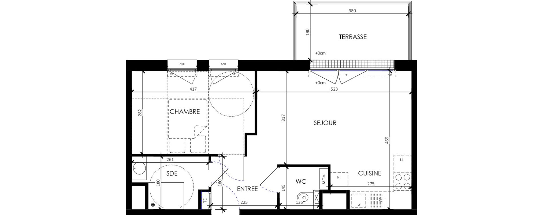 Appartement T2 de 42,10 m2 &agrave; Barneville-Carteret Centre