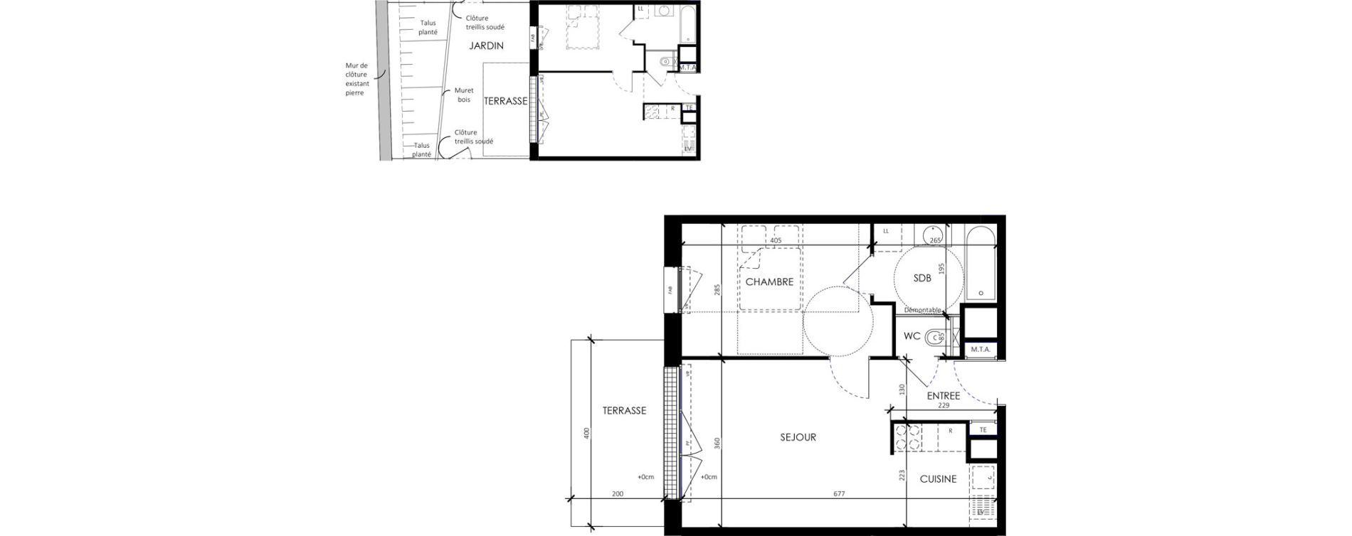 Appartement T2 de 41,68 m2 &agrave; Barneville-Carteret Centre