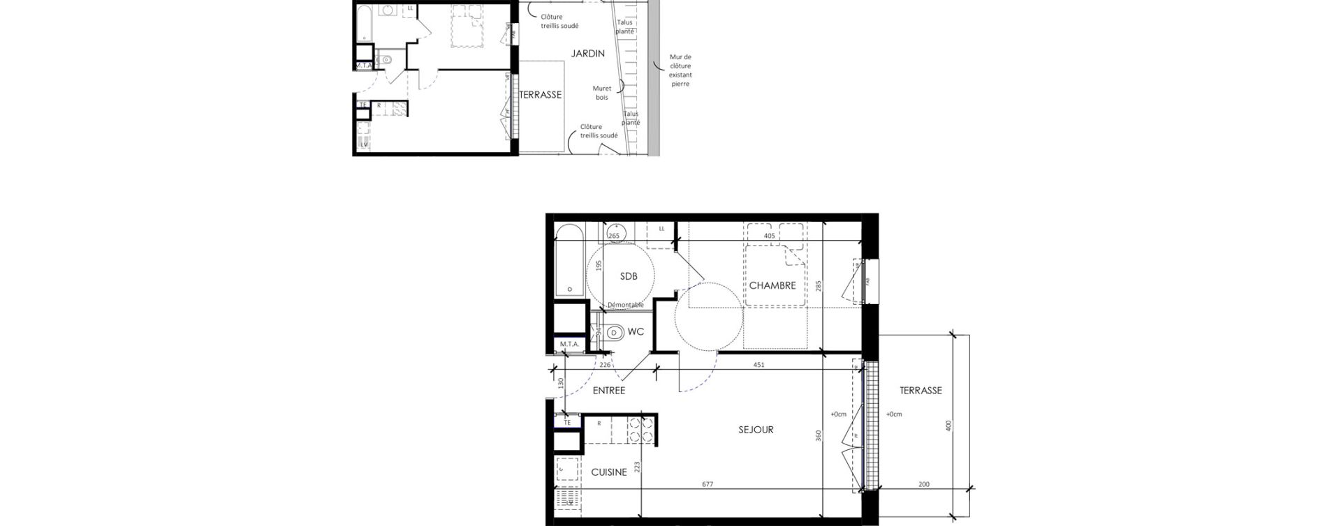 Appartement T2 de 41,68 m2 &agrave; Barneville-Carteret Centre