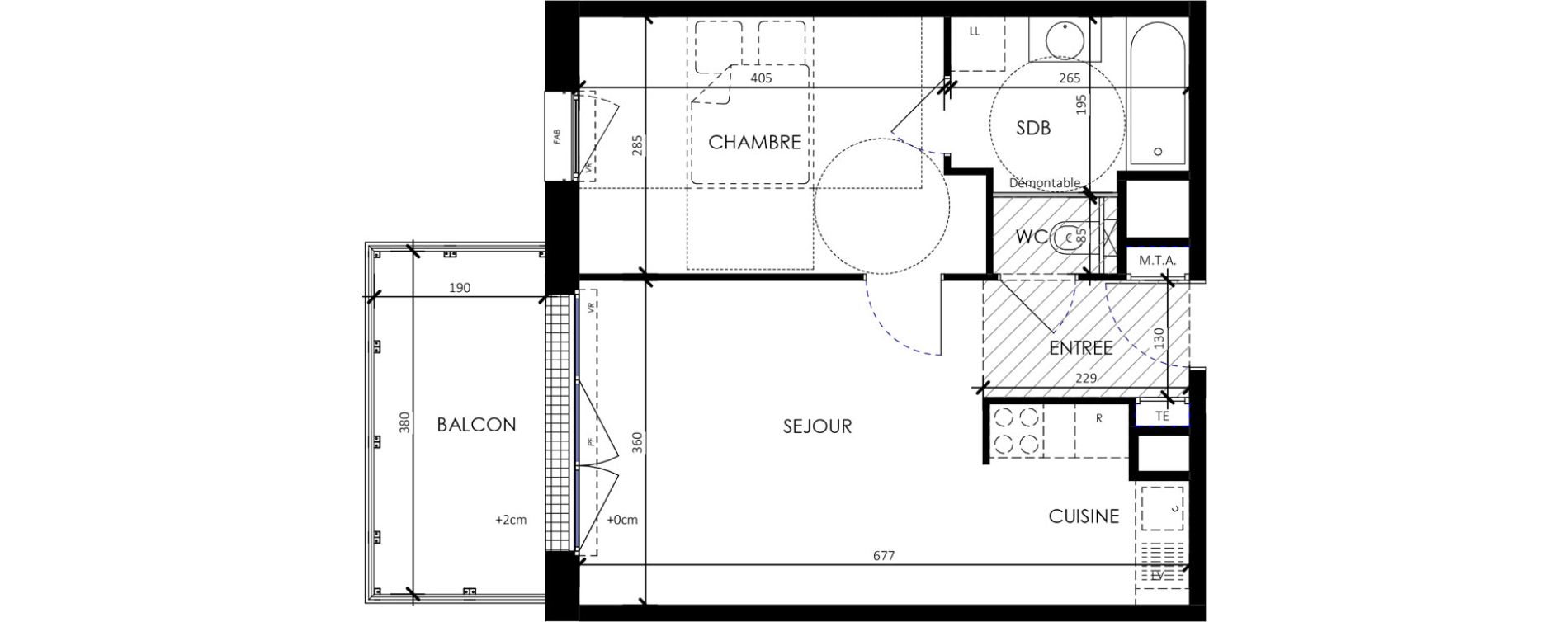 Appartement T2 de 41,68 m2 &agrave; Barneville-Carteret Centre