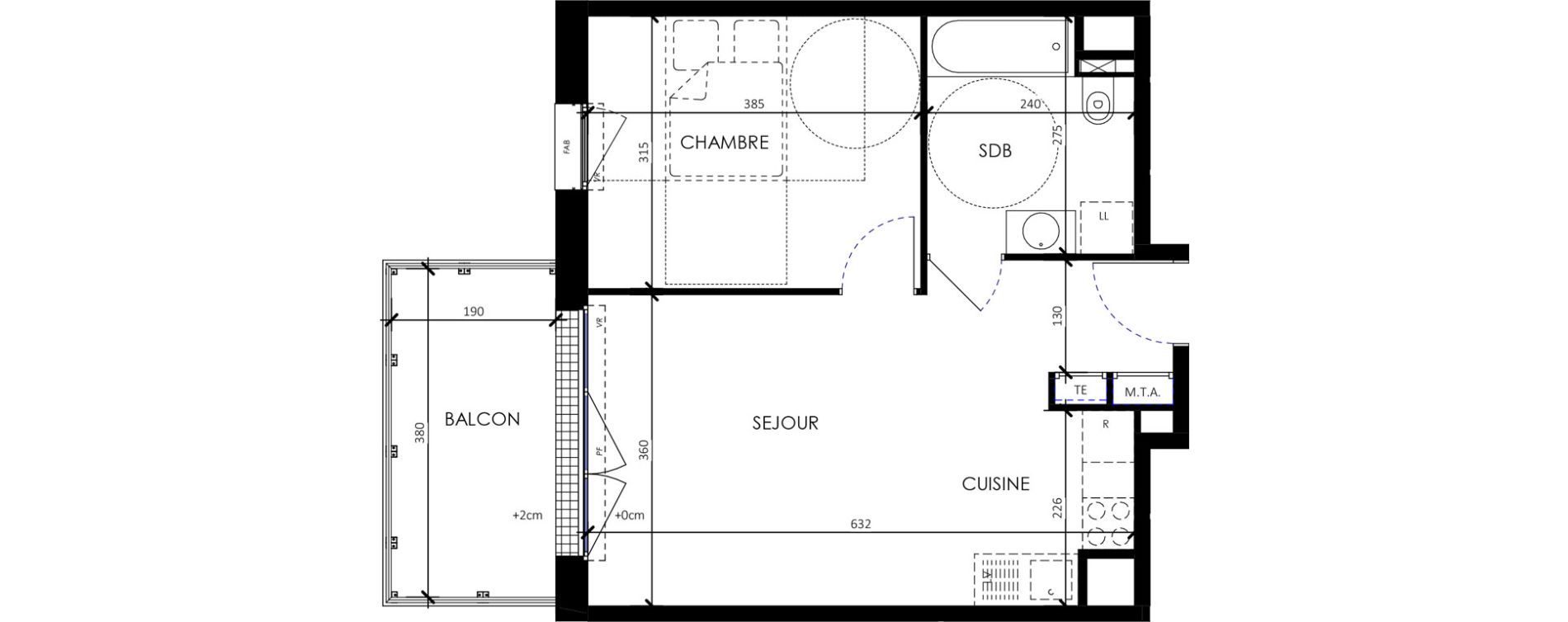 Appartement T2 de 41,69 m2 &agrave; Barneville-Carteret Centre